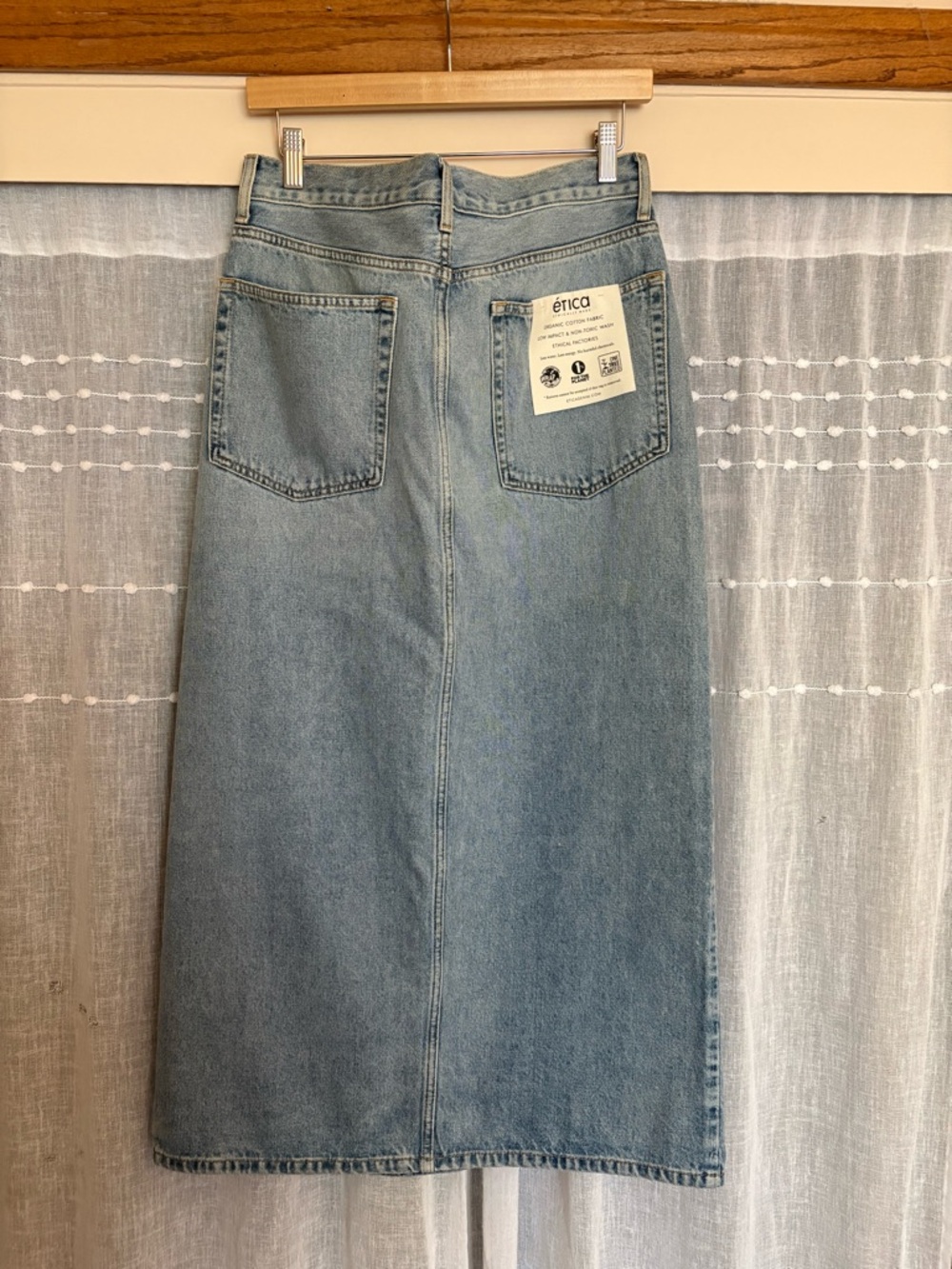 Light Blue High-Rise Denim Skirt